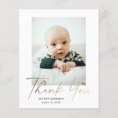 Budget Minimaal Script Foto Baby Bedankkaart (Voorkant)