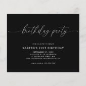 BUDGET Minimaal Script Zwart Wit Volwassene Verjaa (Voorkant)