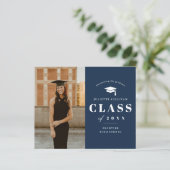 Budget Minimaal Type Foto Afstudeer Aankondiging (Staand voorkant)