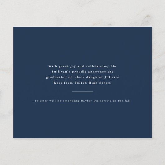 Budget Minimaal Type Foto Afstudeer Aankondiging (Achterkant)