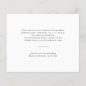 Budget Minimaal Type Foto Afstudeer Uitnodiging (Achterkant)