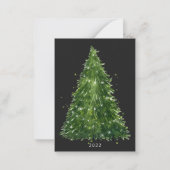 budget minimaal waterverf kerstboombomen feestdage notitiekaartje (Achterkant)