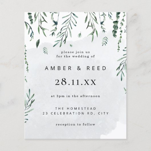 Budget Minimaal Waterverf Vallende Bladeren Bruilo Flyer (Voorkant)