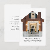 BUDGET MINIMAAL We hebben nieuwe Home Photo Moving Notitiekaartje (Voorkant / Achterkant)