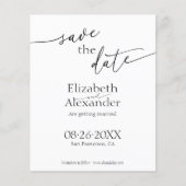 Budget Minimaal Zwart & Wit Script Sla de datum op (Voorkant)