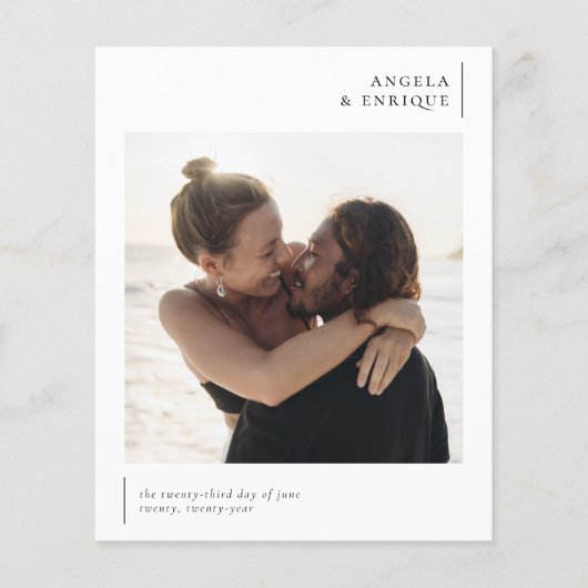 Budget Minimal Elegant Typography Photo Wedding (Voorkant)