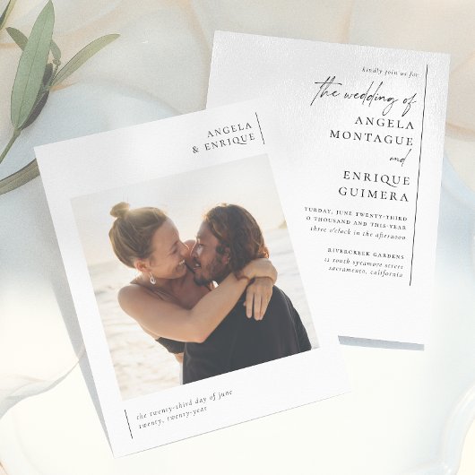 Budget Minimal Elegant Typography Photo Wedding