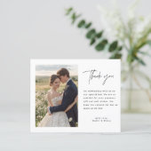 Budget Minimal Script Wedding Photo Dank u kaart (Staand voorkant)
