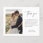 Budget Minimal Script Wedding Photo Dank u kaart (Voorkant)