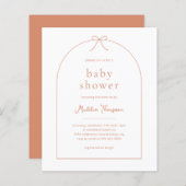Budget Minimal Terracotta Lint Bow Baby shower (Voorkant / Achterkant)