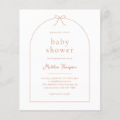 Budget Minimal Terracotta Lint Bow Baby shower (Voorkant)