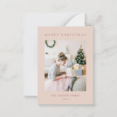 BUDGET Minimal Warm Reddish Merry Christmas Photo Notitiekaartje (Voorkant)