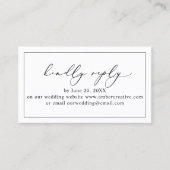 Budget Minimal Wedding Website RSVP Enclosure Kaar Visitekaartje (Voorkant)
