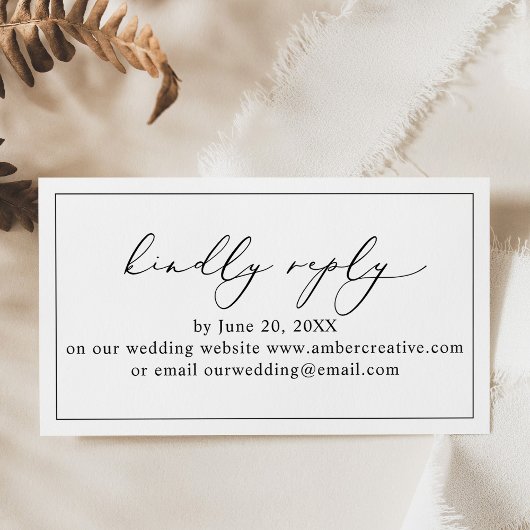 Budget Minimal Wedding Website RSVP Enclosure Kaar Visitekaartje