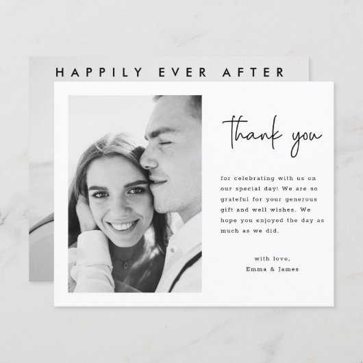 Budget Minimale Aangepaste Fotobruiloft Hartelijk  (Voorkant / Achterkant)