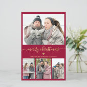 Budget Minimale Bordo Gold 4-fotokerstkaart (Staand voorkant)