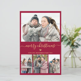 Budget Minimale Bordo Gold 4-fotokerstkaart