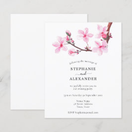 Budget Minimale Cherry Blossom Evening Party Invit