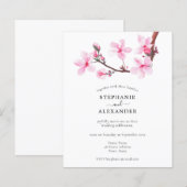 Budget Minimale Cherry Blossom Wedding Invite (Voorkant / Achterkant)