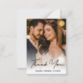 Budget minimale chique trouwfoto dank u notitiekaartje (Voorkant)