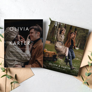 BUDGET Minimale eigentijdse monogram foto bruiloft