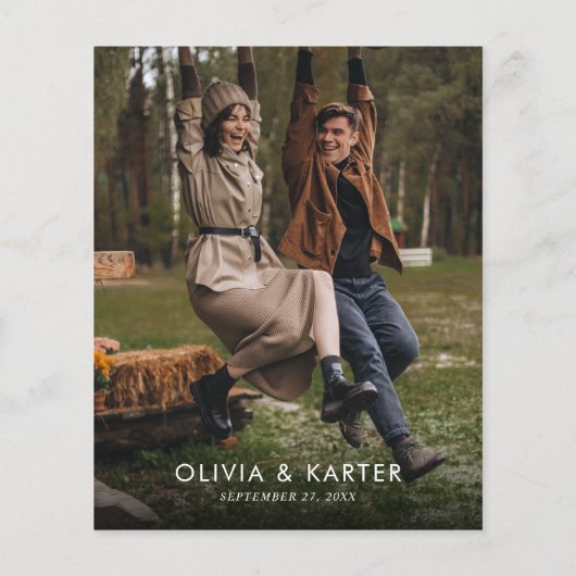 BUDGET Minimale eigentijdse monogram foto bruiloft (Achterkant)