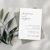 Budget Minimale en chique zwart-wit bruiloft Kaart