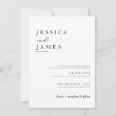 Budget Minimale en chique zwart-wit bruiloft Kaart (Voorkant)