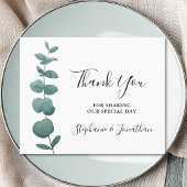 Budget Minimale Eucalyptus bruiloft Dank u kaart