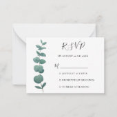 Budget Minimale Eucalyptus RSVP-kaart Notitiekaartje (Voorkant)