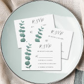 Budget Minimale Eucalyptus RSVP-kaart Notitiekaartje