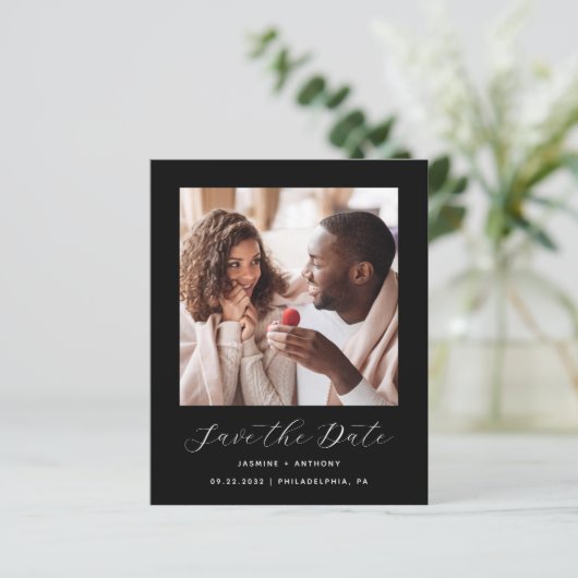 Budget Minimale Foto QR Code Zwart Sla de datum op (Staand voorkant)