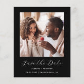 Budget Minimale Foto Script Zwart Save the Date (Voorkant)