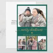 Budget Minimale Green Gold 4-fotokerstkaart (Voorkant / Achterkant)