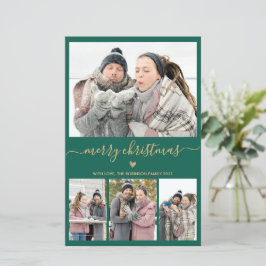 Budget Minimale Green Gold 4-fotokerstkaart