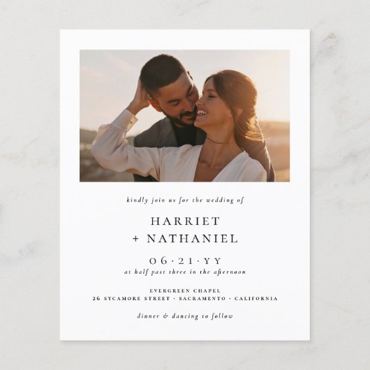 Budget Minimale Initialen Boho Arch 2 Foto Wedding (Achterkant)