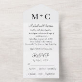 BUDGET Minimale Monochrome bruiloft All In One Uitnodiging (Binnen)