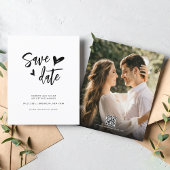 BUDGET Minimale Mooie Hart Foto QR Code Bruiloft