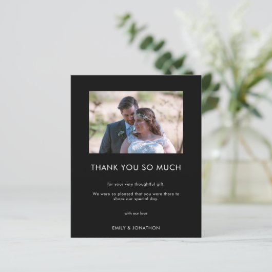 Budget Minimale Photo Wedding Black Hartelijk dank (Staand voorkant)