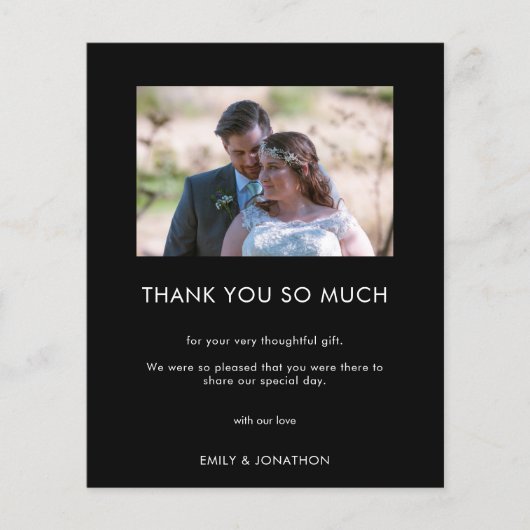 Budget Minimale Photo Wedding Black Hartelijk dank (Voorkant)