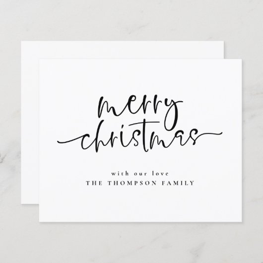 Budget Minimale Script Merry Kerstfeestdag Kaart (Voorkant / Achterkant)