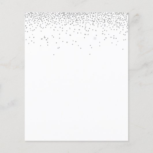 Budget Minimale Silver Glitter Wedding RSVP (Achterkant)