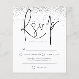 Budget Minimale Silver Glitter Wedding RSVP
