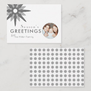 Budget Minimale Silver Snowflake-serie Foto Notitiekaartje