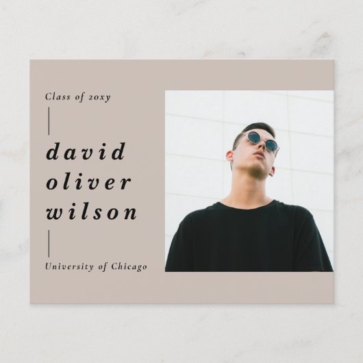 Budget minimalist 2 Uitnodiging tot fotoAfstuderen (Voorkant)