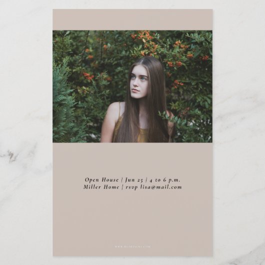 Budget minimalist 2 Uitnodiging tot fotoAfstuderen (Achterkant)