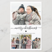 Budget minimalist 4 Photo Collage-kerstkaart (Voorkant)