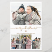 Budget minimalist 4 Photo Collage-kerstkaart (Voorkant)