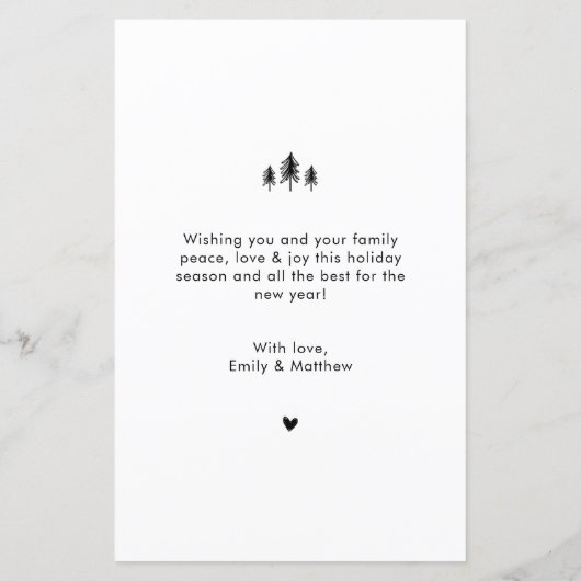 Budget minimalist 4 Photo Collage-kerstkaart (Achterkant)