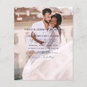 Budget Minimalist 5 foto bruiloft uitnodiging (Achterkant)